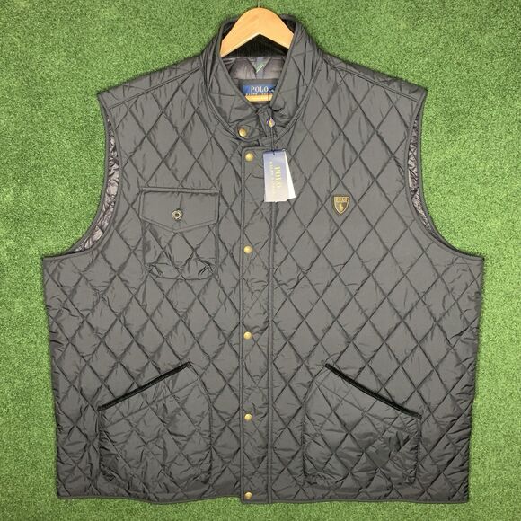 Polo Ralph Lauren The Beaton Water Repellent Quilted Vest Black MSRP $248 - Picture 1 of 11